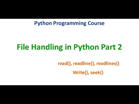 File Handling Part 2 Python Tutorial