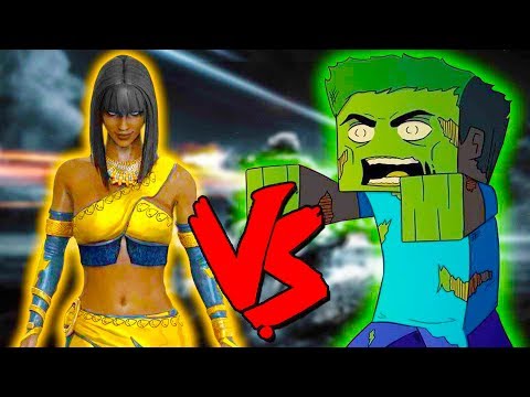 Tanya Vs Minecraft Zombie Apocalypse - Epic Battle - Mortal Kombat Costume Skin Mod