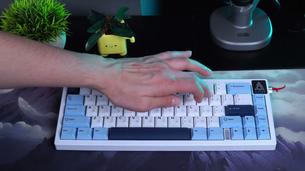 Клавіатура Ajazz AK650 Sea Salt Switch White USB-C (AK650-SS-BWB) video preview
