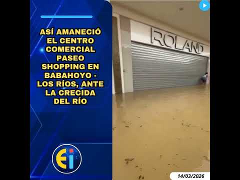 ⚠️ Así amaneció el Centro Comercial Paseo Shopping en Babahoyo - Los Ríos, ante la crecida del río.