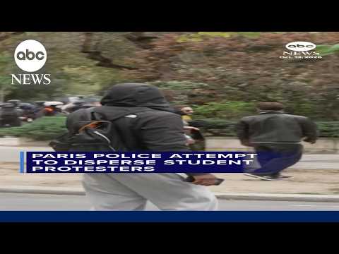 Paris police attempt to disperse student protesters