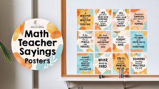 📚🧮Elevate Your Classroom with Math Teachers' Sayings Posters! | Math Decorations for Middle School✨