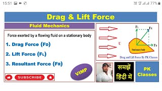 Drag and lift force in fluid mechanics (हिन्दी)