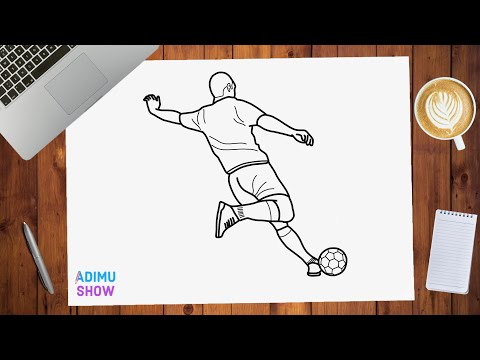 How To Draw A Football Player | step by step tutorial