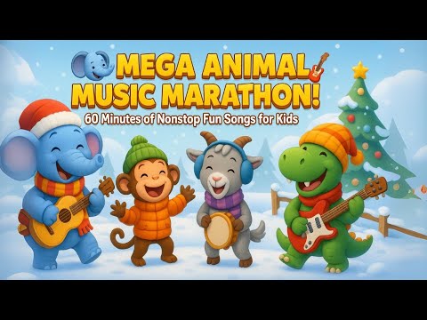 Mega Animal Music Marathon! 🐘🎸 60 Minutes of Nonstop Fun Songs for Kids | Animal Tunes TV