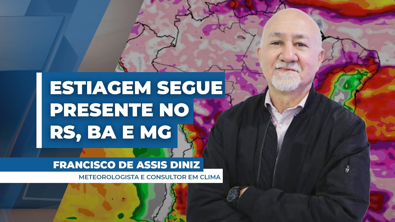 Estiagem deve ser presente no Rio Grande do Sul e na faixa entre Bahia e Minas Gerais
