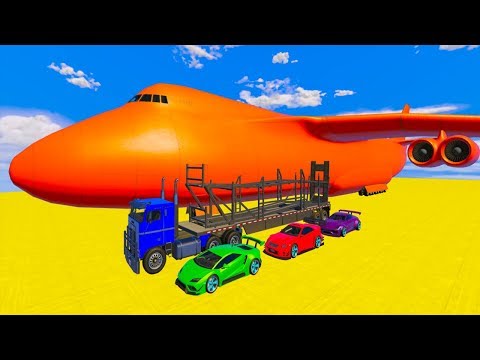 Biggest Airplane Transportation Supercars - Spiderman on Truck