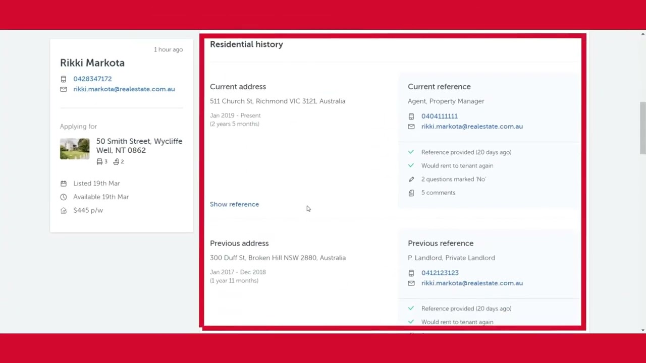 How to view a tenant application form