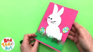 Cotton Wool Bunny Card to teach Preschoolers