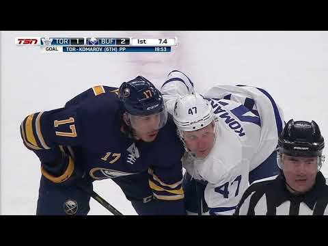Leo Komarov 6th Goal of the Season! 3/5/2018  (Toronto Maple Leafs at Buffalo Sabres)