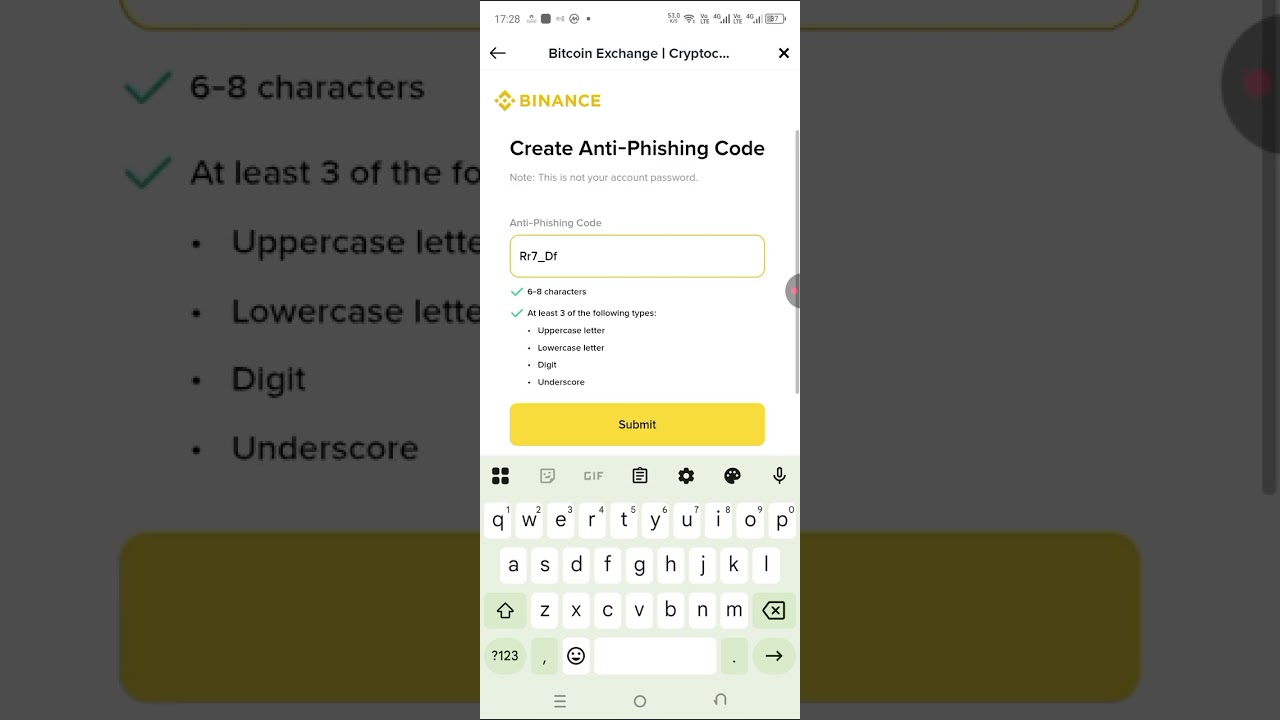 Step Guide On Creating Binance's Anti-Phishing Code