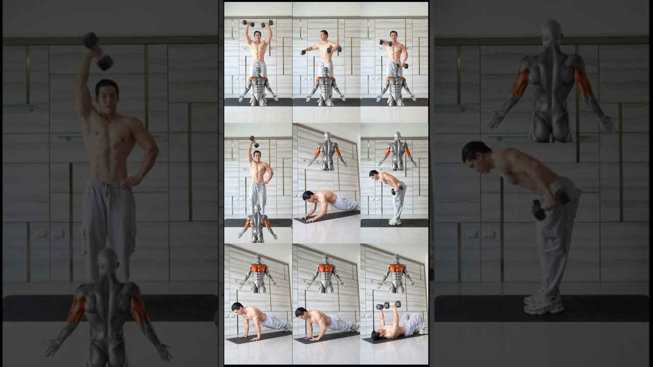 9 KILLER PUSH UP DAY EXERCISES WITH DUMBBELLS FOR UPPER BODY STRENGTH..