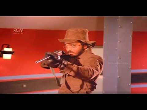 Sharpshooter Ravichandran Arrived To Save Thoogudeepa Srinivas | Khadima Kallaru Kannada Movie Scene