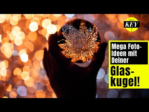 Glaskugel Fotografie Lensball in der Hand fotografieren