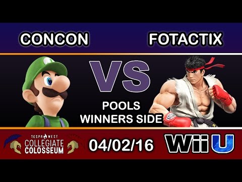 Tespa Collegiate: SCB | ConCon (Luigi) Vs. FoTacTix (Ryu) Pools Winners - Smash Wii U