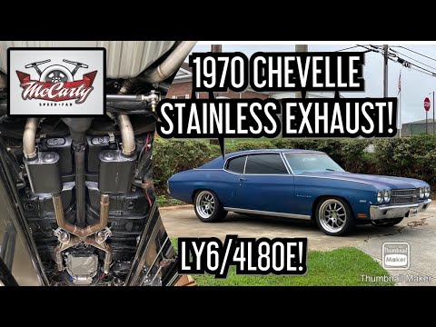 1970 CHEVELLE! 6.0/4L80E! STAINLESS EXHAUST PLUS CUTOUTS!
