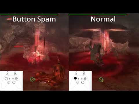 Monster Hunter Frontier, Magnet Spike: Magnet Pin Button Press Comparison