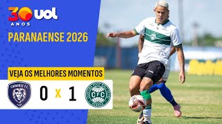 CAMPEONATO PARANAENSE 2026: MELHORES MOMENTOS DE CIANORTE 0 X 1 CORITIBA