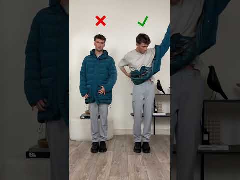 DIY: PUFFER JACKET WITH A BELT 😱 SAVE FOR LATER to see #shorts about #menswear & #stylingtips