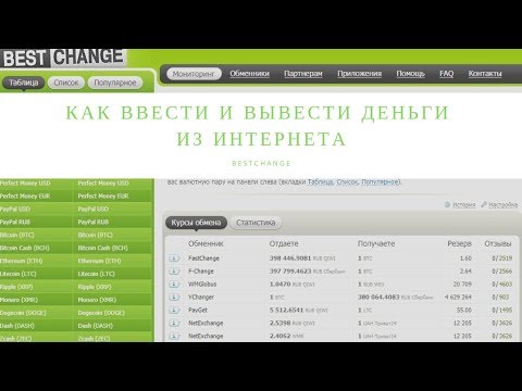 Мониторинг обменников Bestchange Как вывести деньги из интернета Как завести деньги в интернет