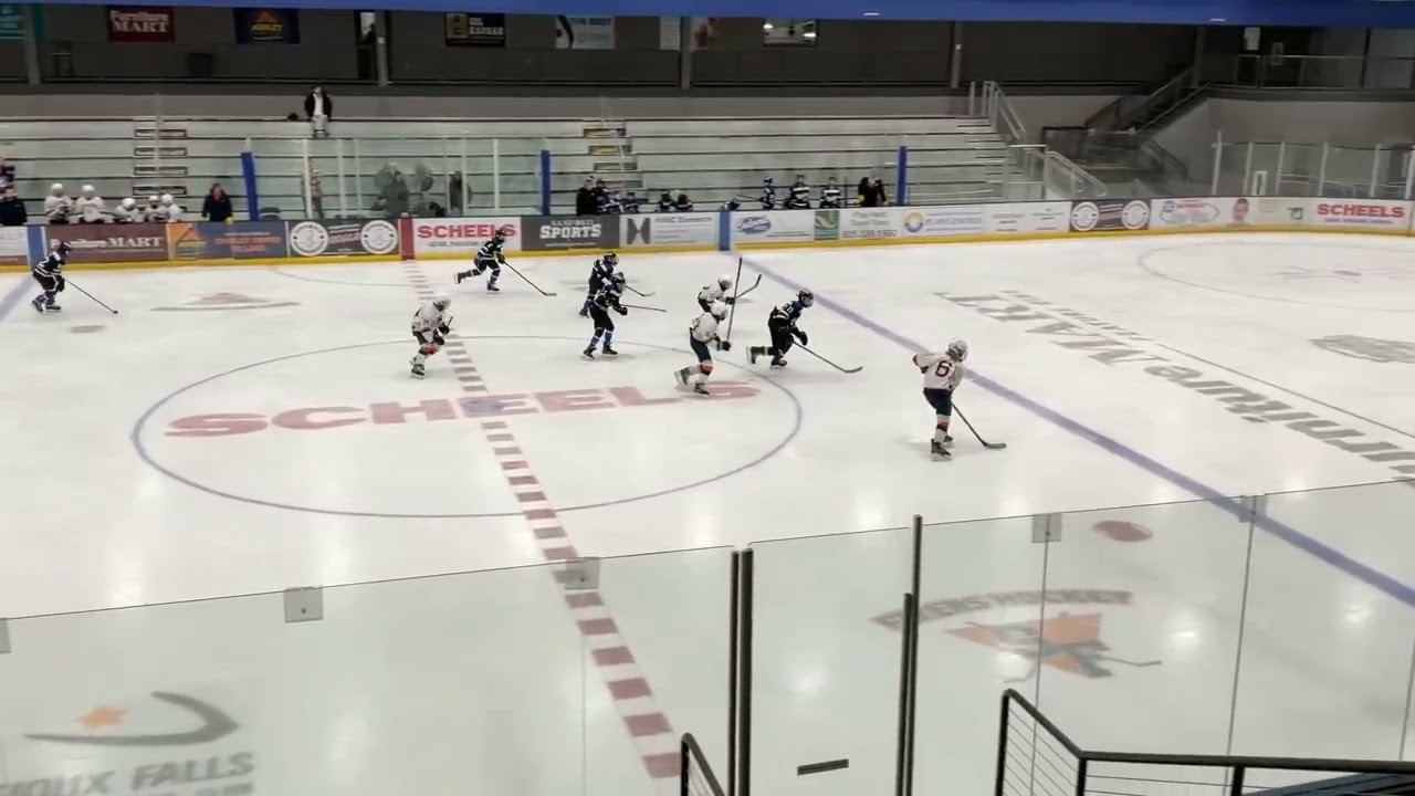 Game 24 Sioux Falls 2-0: Parker scores assisted by Bentley and Aiden