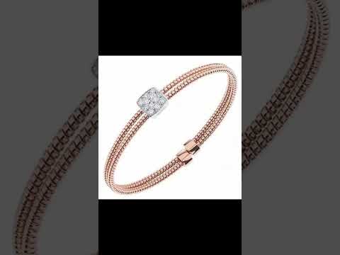 Diamond Charm Bracelet ( Bangle ) 14K Gold