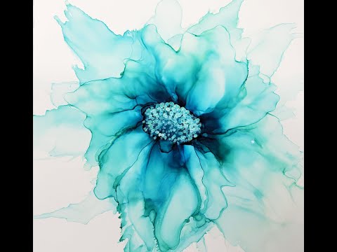 (424) Alcohol Ink Painting- Flowers are a Good Starting Place for Beginners ink blowing art
