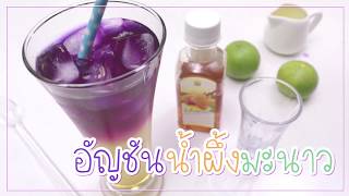 SistaCafe Channel : วิธีทำน้ำอัญชันน้ำผึ้งมะนาว
