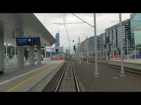 Odcinek Warszawa Centralna - Warszawa Zachodnia z tyłu pociągu IC 16014 Nałkowska LK1