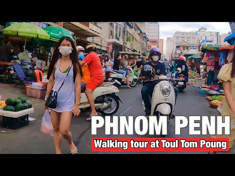 Cambodian food tour 2022, Walking tour at Toul Tom Poung Market in Phnom Penh Street Food