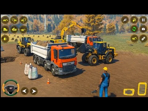 City Excavator Loading Simulator JCB Highway Road Construction 3D Android GamePlay