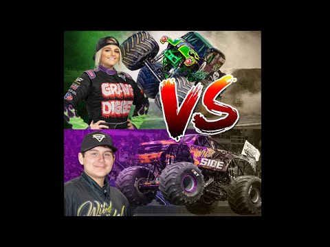 Grave Digger vs Wildside: Krysten Anderson vs Zack Garner: Monster Jam 2021: Tucker Having Fun!