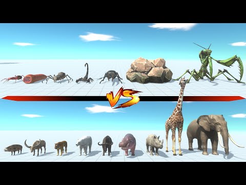 MODERN MAMMALS vs GIANT INVERTEBRATES - Animal Revolt Battle Simulator