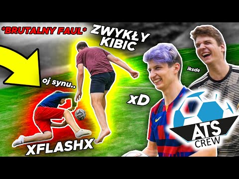 xFlaShx FORGOT HIS SHOES so WE PLAY BAREFOOT with ATS Crew & Zwykły Kibic ⚽ JUSTEK FREESTYLE