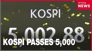 KOSPI enters new era passing 5,000 mark for first time