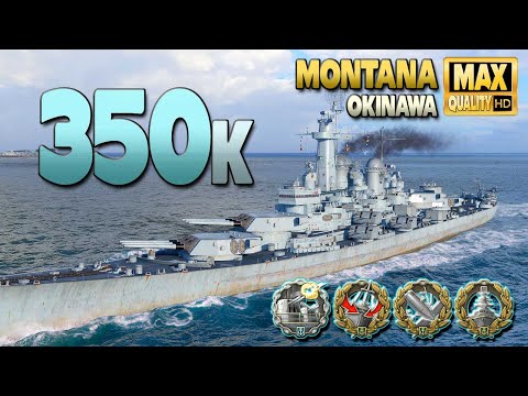 Battleship Montana: MVP on map Okinawa - World of Warships