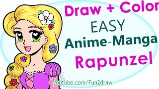 How to Draw Anime, Manga Rapunzel - Cute + Easy