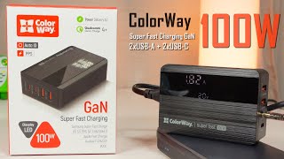 ColorWay Power Delivery GaN 2xUSB-A 2xUSB Type-C 100W Black (CW-CHS041PD-BK) - відео 1