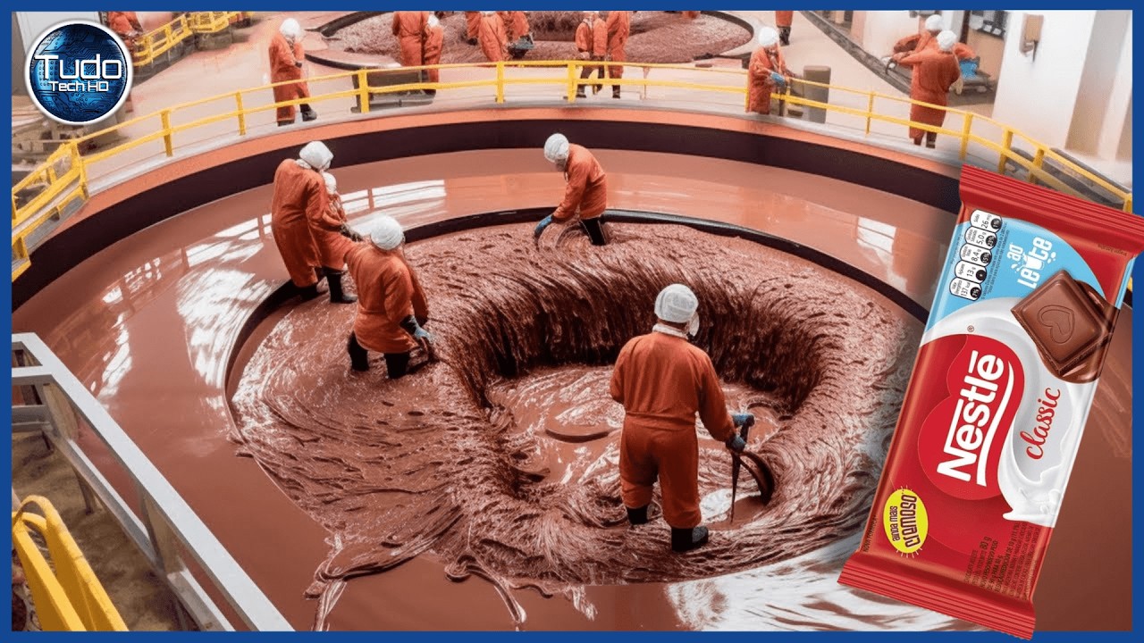How Milk Chocolate is Made - Amazing Industrial Process - Chocolate Bar Manufacturing