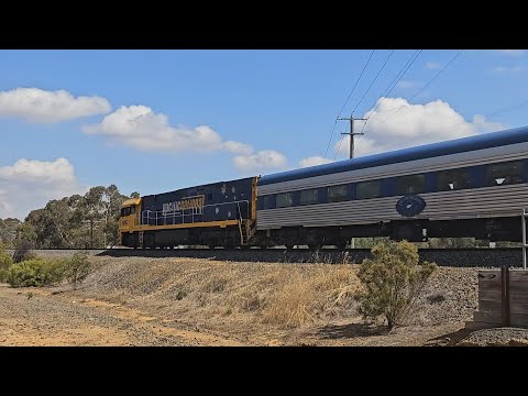 1AM8 JBRE The Overland (NR67), Adelaide to Melbourne, 1545, 9/2/25, Stawell East VIC.