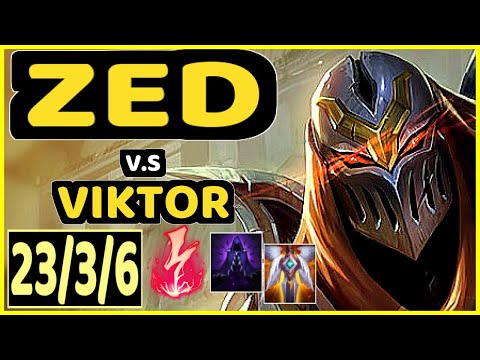 SERTUSS (ZED) vs VIKTOR - QUADRAKILL 23/3/6 KDA MID CHALLENGER GAMEPLAY - EUW