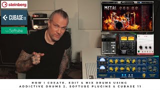 Video thumbnail for HOW I EDIT DRUMS using ADDICTIVE DRUMS 2, SOFTUBE plugins & CUBASE 11 by Euge Valovirta