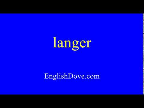 How to pronounce langer in American English.