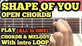 Shape Of You Guitar Chords Lesson with intro Tabs | Easy & Open Chords | Ed Sheeran | FUXiNO