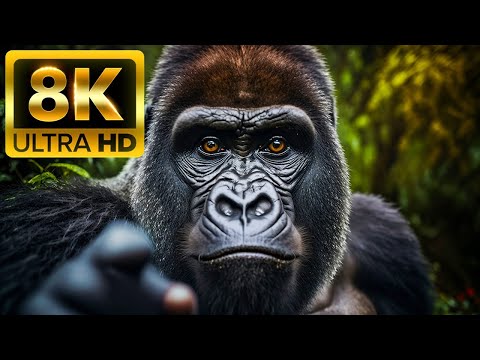 8K HDR Monkey Business - Life of Monkeys - Animal Documentary - & Relaxing Music Video - No Talk