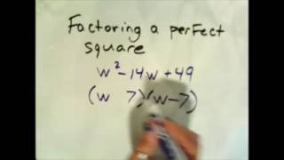 Factoring a perfect square trinomial with leading coefficient 1