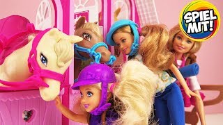 BARBIE PFERDESTALL Riesen Ranch Set mit Puppen & Pferden |Pferdehof für Barbie Puppen mit Ausrüstung