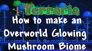 How to make an Overworld Glowing Mushroom Biome - Terraria 1.3