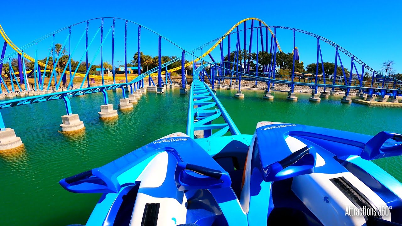 Jet-Ski Themed Roller Coaster Wave Breaker Coaster SeaWorld San Antonio 2021