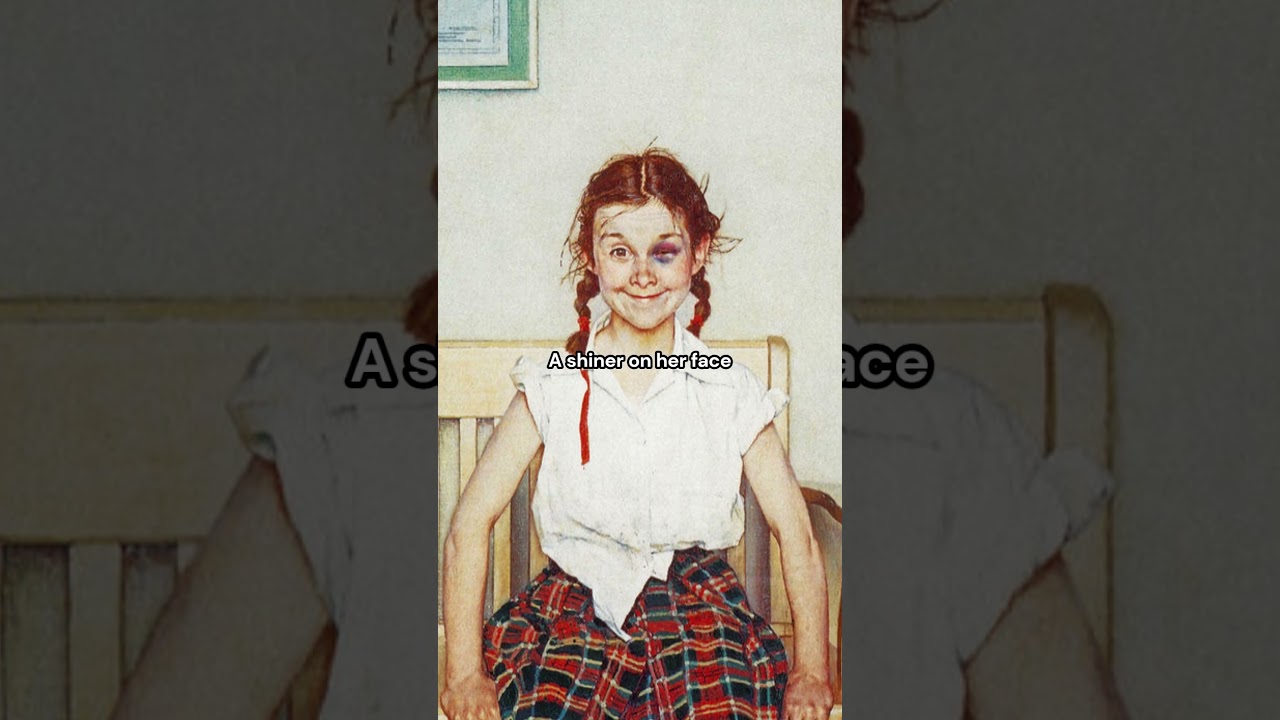 The Young Lady with the Shiner (1953) by Norman Rockwell #art #painting